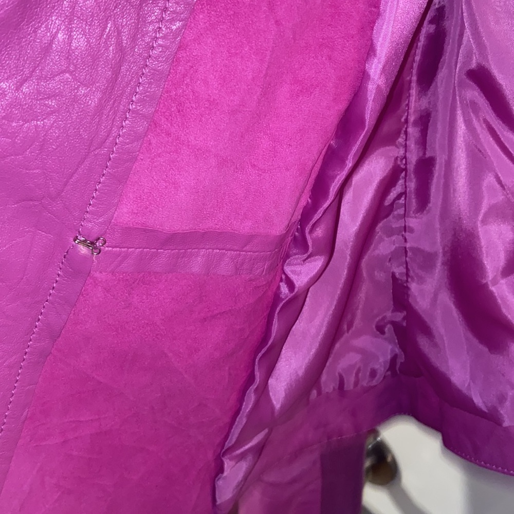 Cigno Nero leather purple jacket size 38 women’s EUC - Picture 3 of 5